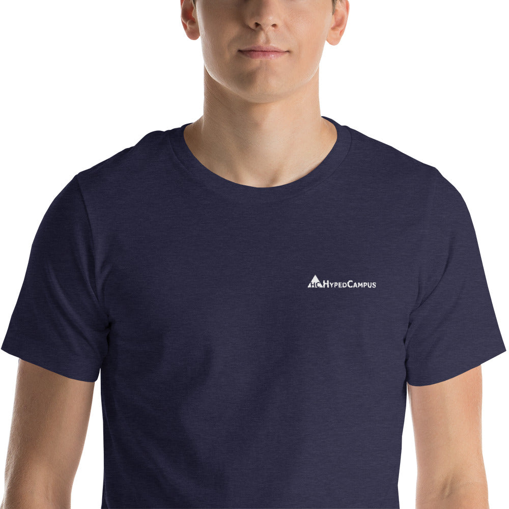 HypedCampus Embroidered Short-Sleeve Unisex T-Shirt (White Logo)