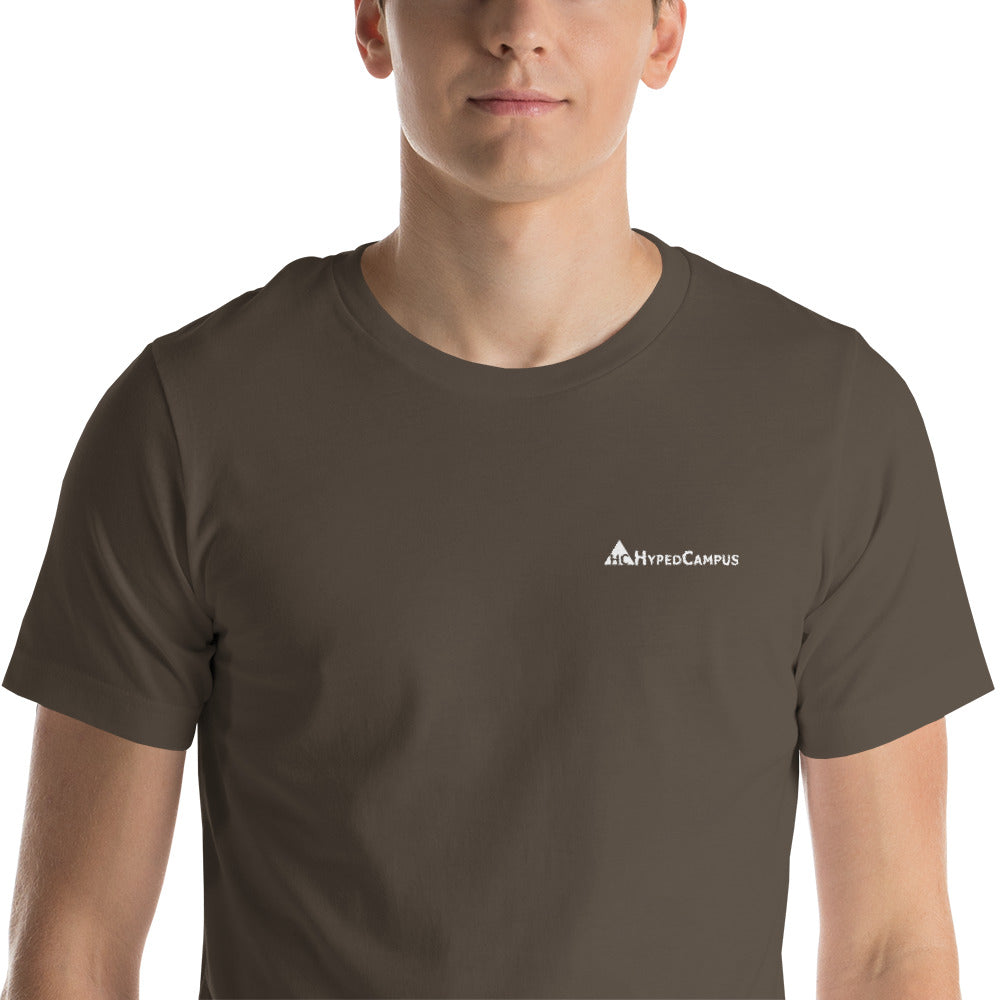 HypedCampus Embroidered Short-Sleeve Unisex T-Shirt (White Logo)