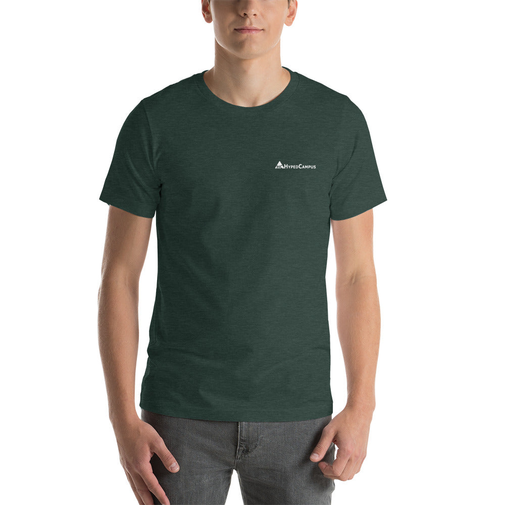 HypedCampus Embroidered Short-Sleeve Unisex T-Shirt (White Logo)