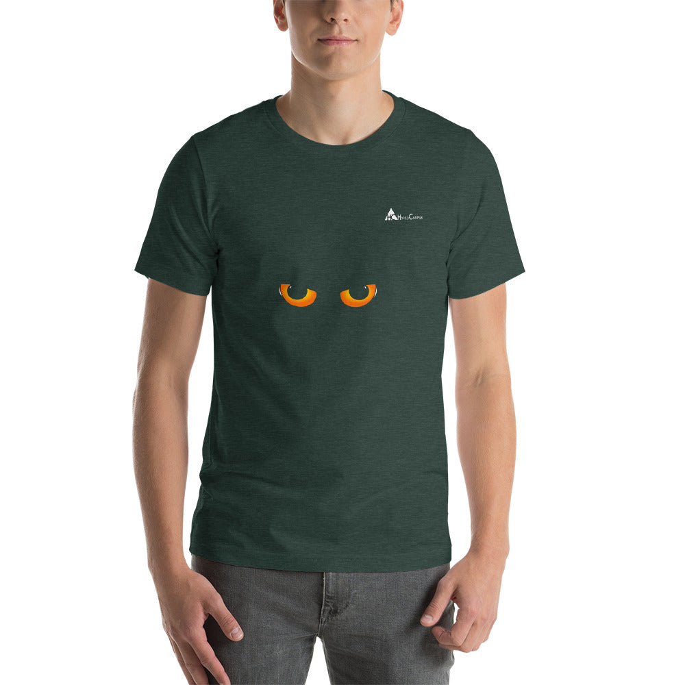 Camiseta unisex de manga corta con ojos de gato