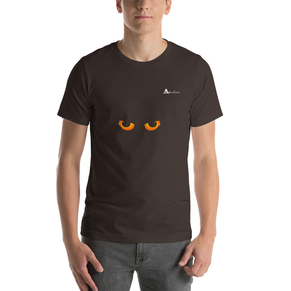 Camiseta unisex de manga corta con ojos de gato