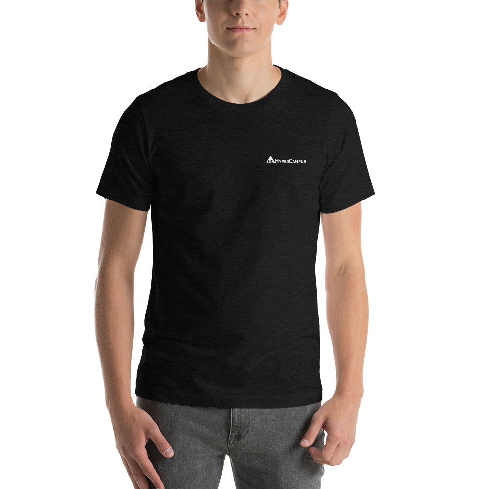 HypedCampus Embroidered Short-Sleeve Unisex T-Shirt (White Logo)