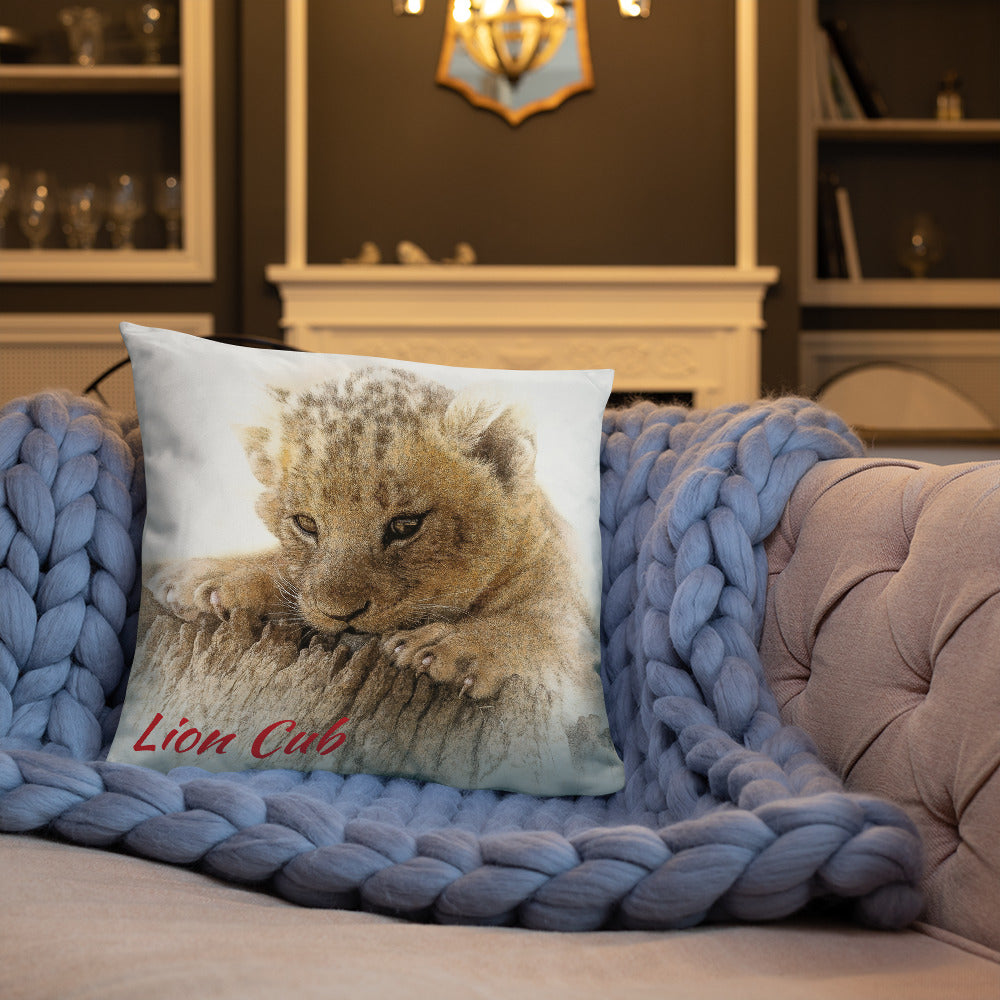 Basic Throw Pillow-Lion Cub