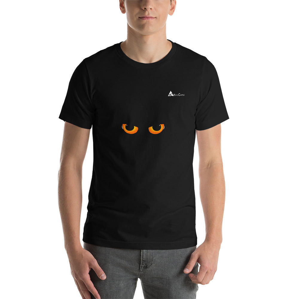 Camiseta unisex de manga corta con ojos de gato