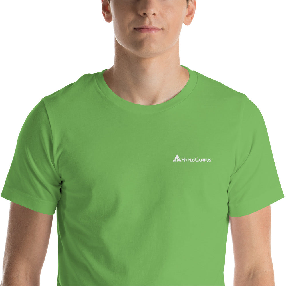 HypedCampus Embroidered Short-Sleeve Unisex T-Shirt (White Logo)